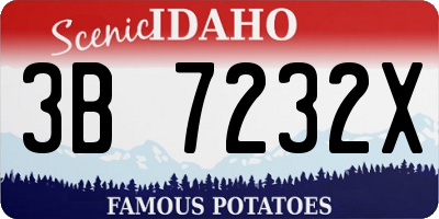 ID license plate 3B7232X