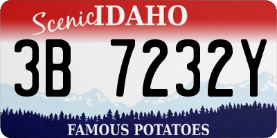 ID license plate 3B7232Y
