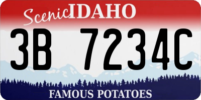 ID license plate 3B7234C