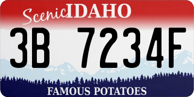 ID license plate 3B7234F