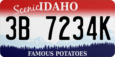 ID license plate 3B7234K