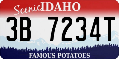 ID license plate 3B7234T