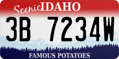 ID license plate 3B7234W