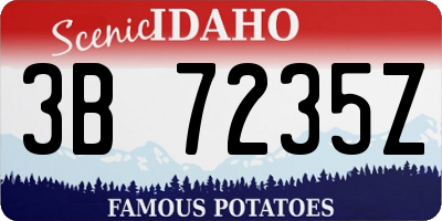 ID license plate 3B7235Z