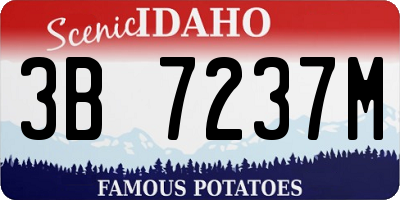 ID license plate 3B7237M