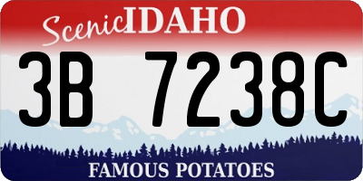 ID license plate 3B7238C