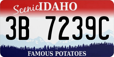ID license plate 3B7239C