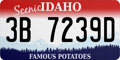 ID license plate 3B7239D
