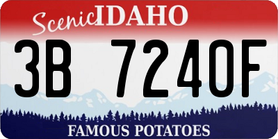 ID license plate 3B7240F