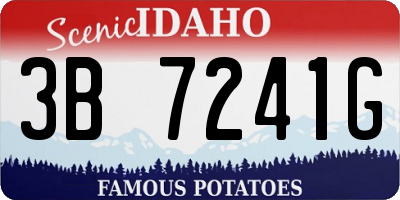 ID license plate 3B7241G