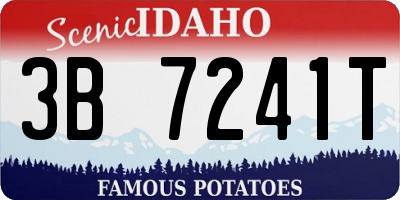 ID license plate 3B7241T