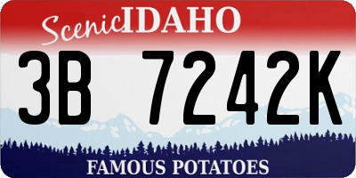 ID license plate 3B7242K