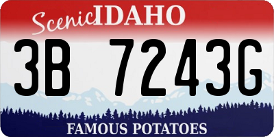 ID license plate 3B7243G