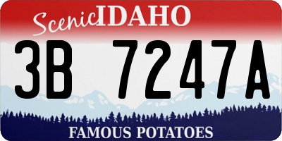 ID license plate 3B7247A
