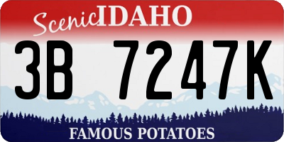 ID license plate 3B7247K
