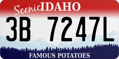 ID license plate 3B7247L