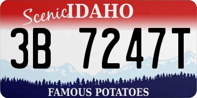 ID license plate 3B7247T