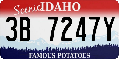 ID license plate 3B7247Y