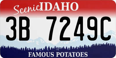 ID license plate 3B7249C