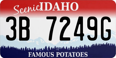 ID license plate 3B7249G