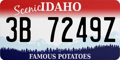 ID license plate 3B7249Z