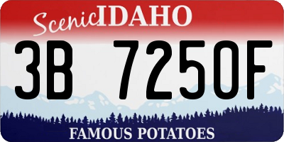 ID license plate 3B7250F