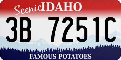 ID license plate 3B7251C