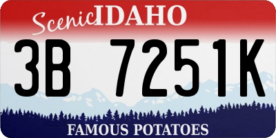 ID license plate 3B7251K