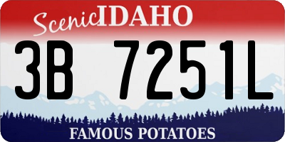 ID license plate 3B7251L