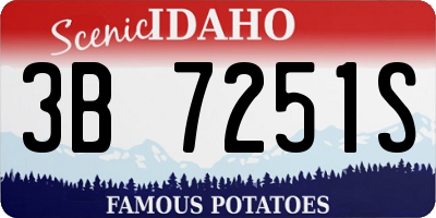 ID license plate 3B7251S