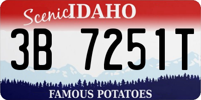 ID license plate 3B7251T