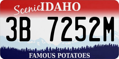 ID license plate 3B7252M