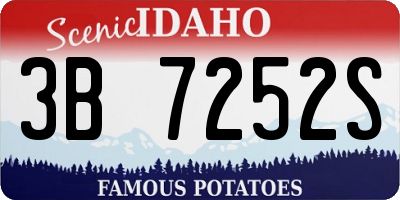 ID license plate 3B7252S