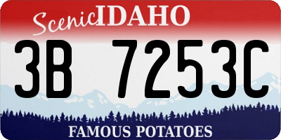 ID license plate 3B7253C