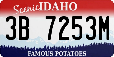 ID license plate 3B7253M