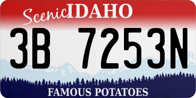 ID license plate 3B7253N