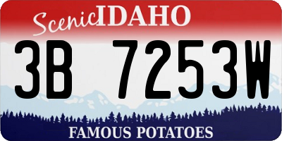 ID license plate 3B7253W