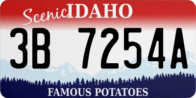 ID license plate 3B7254A