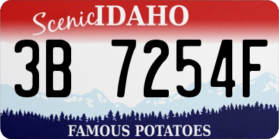 ID license plate 3B7254F