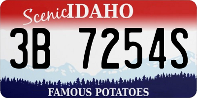 ID license plate 3B7254S