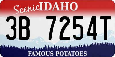 ID license plate 3B7254T