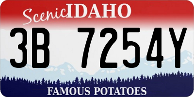 ID license plate 3B7254Y