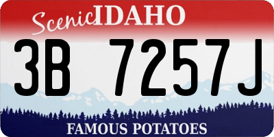 ID license plate 3B7257J