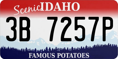 ID license plate 3B7257P