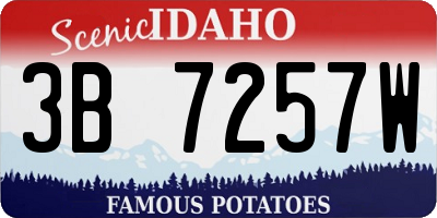 ID license plate 3B7257W