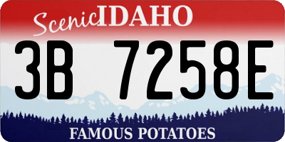 ID license plate 3B7258E