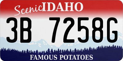 ID license plate 3B7258G
