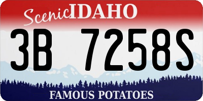 ID license plate 3B7258S