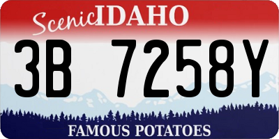 ID license plate 3B7258Y