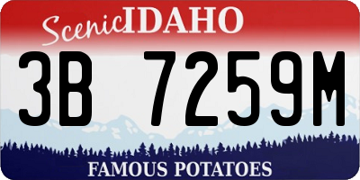 ID license plate 3B7259M